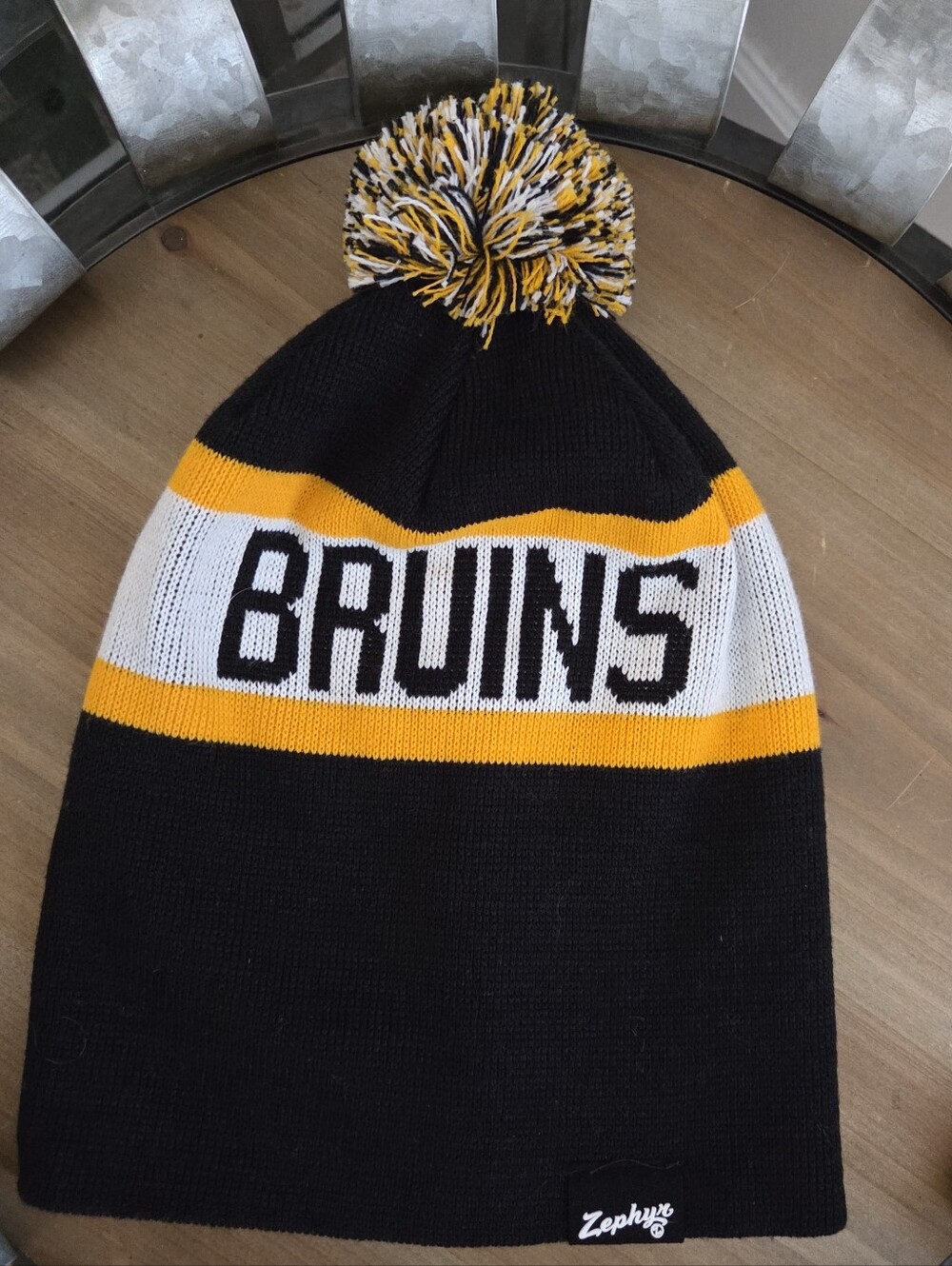 Zephyr Bosto Bruins Black & Yellow Pom Beanie
